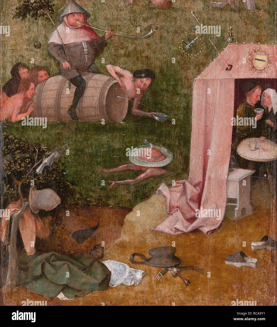 Allegory of Gluttony (Allegory of Intemperance. Allegory of Gluttony and Lust). Museum: YALE UNIVERSITY. Author: BOSCH, HIERONYMUS. Stock Photo