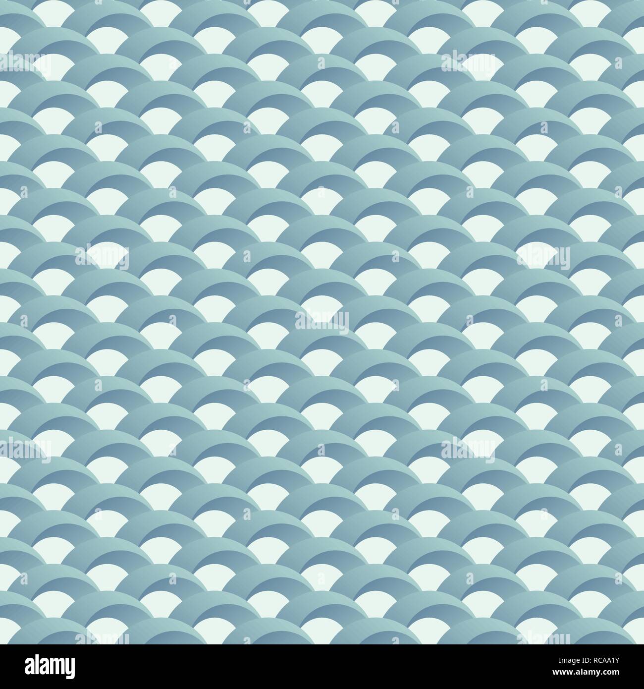 Japanese wave seamless pattern. Modern stylish texture. Repeating geometric tiles from volumetric semicircular shapes. Color gradient. Vector . Stock Vector
