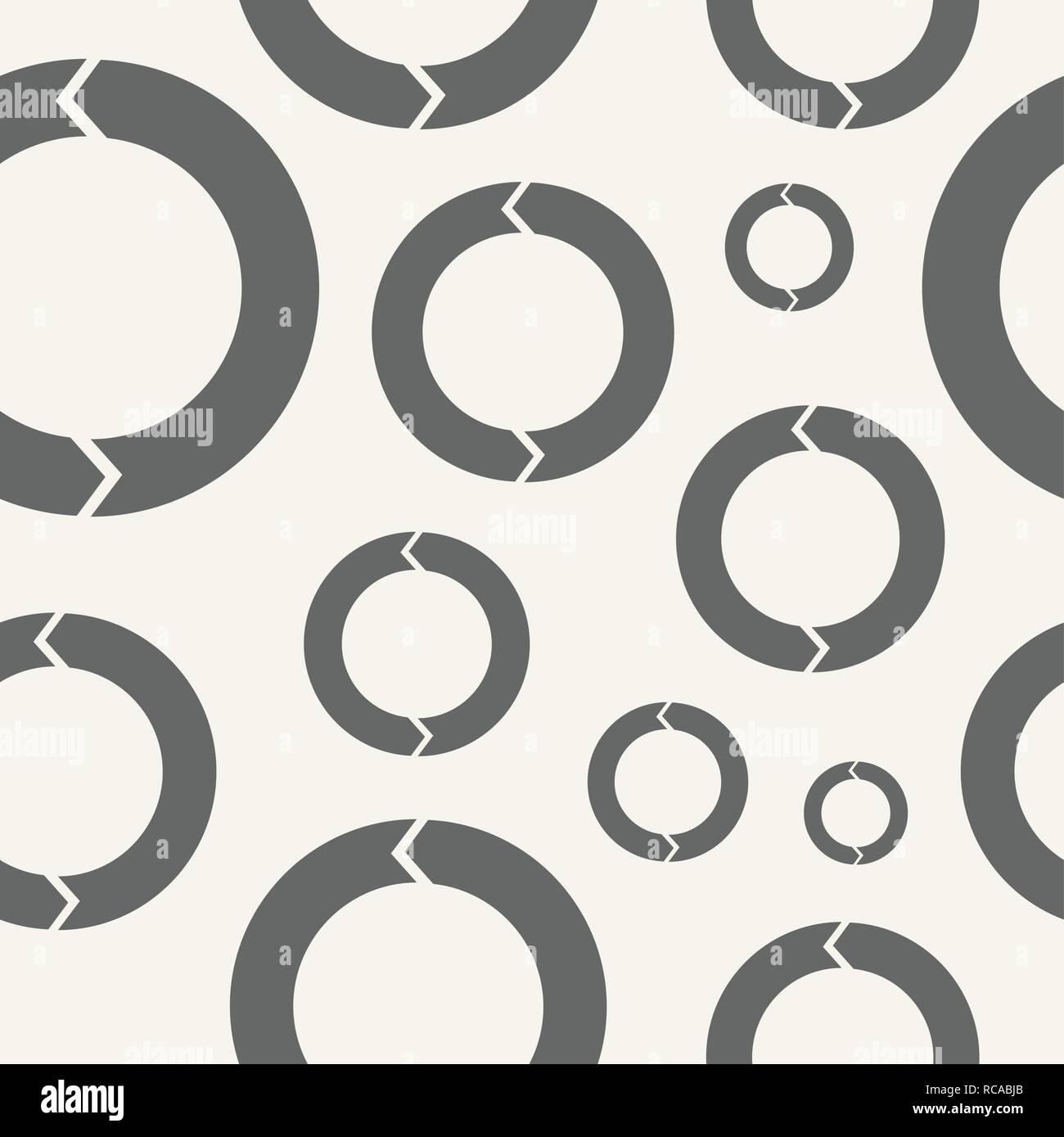 Vector background seamless pattern with circular arrows for your design. Stock Vector