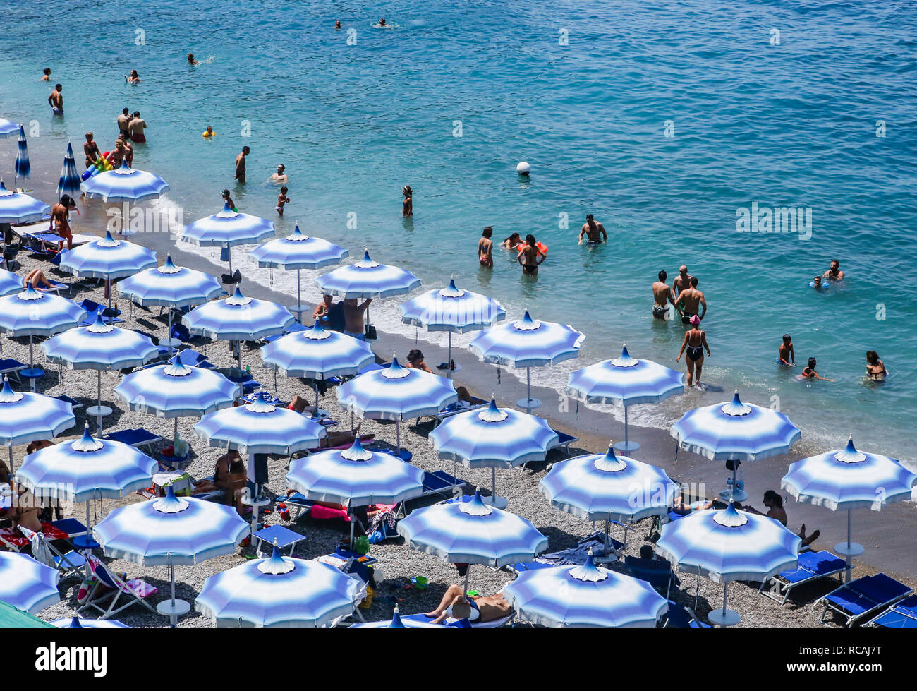 The beach on Amalfi Coast, Vico Equense. Italy Stock Photo Alamy