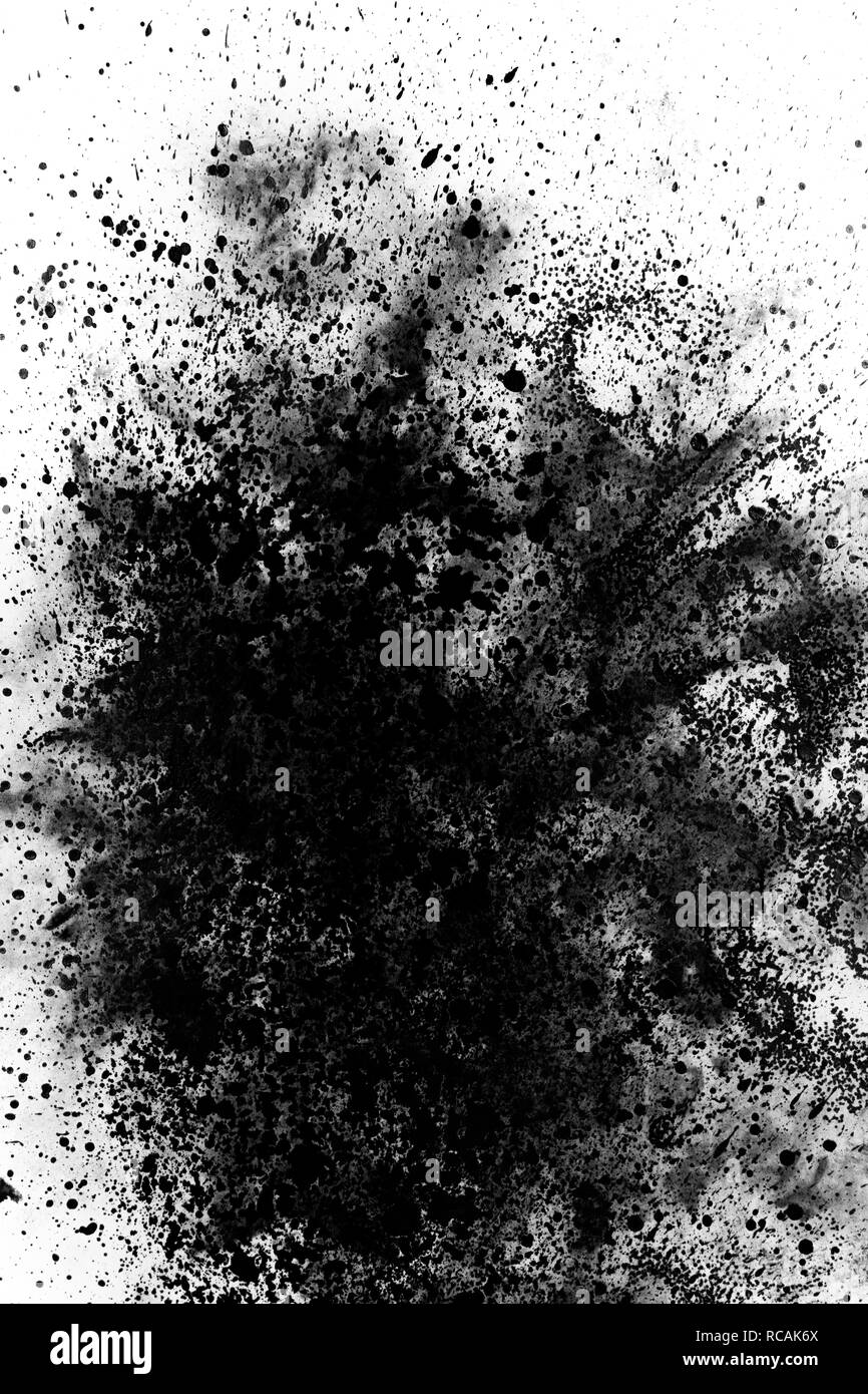 Black and white hand painted splatter effect Stock Photo Alamy