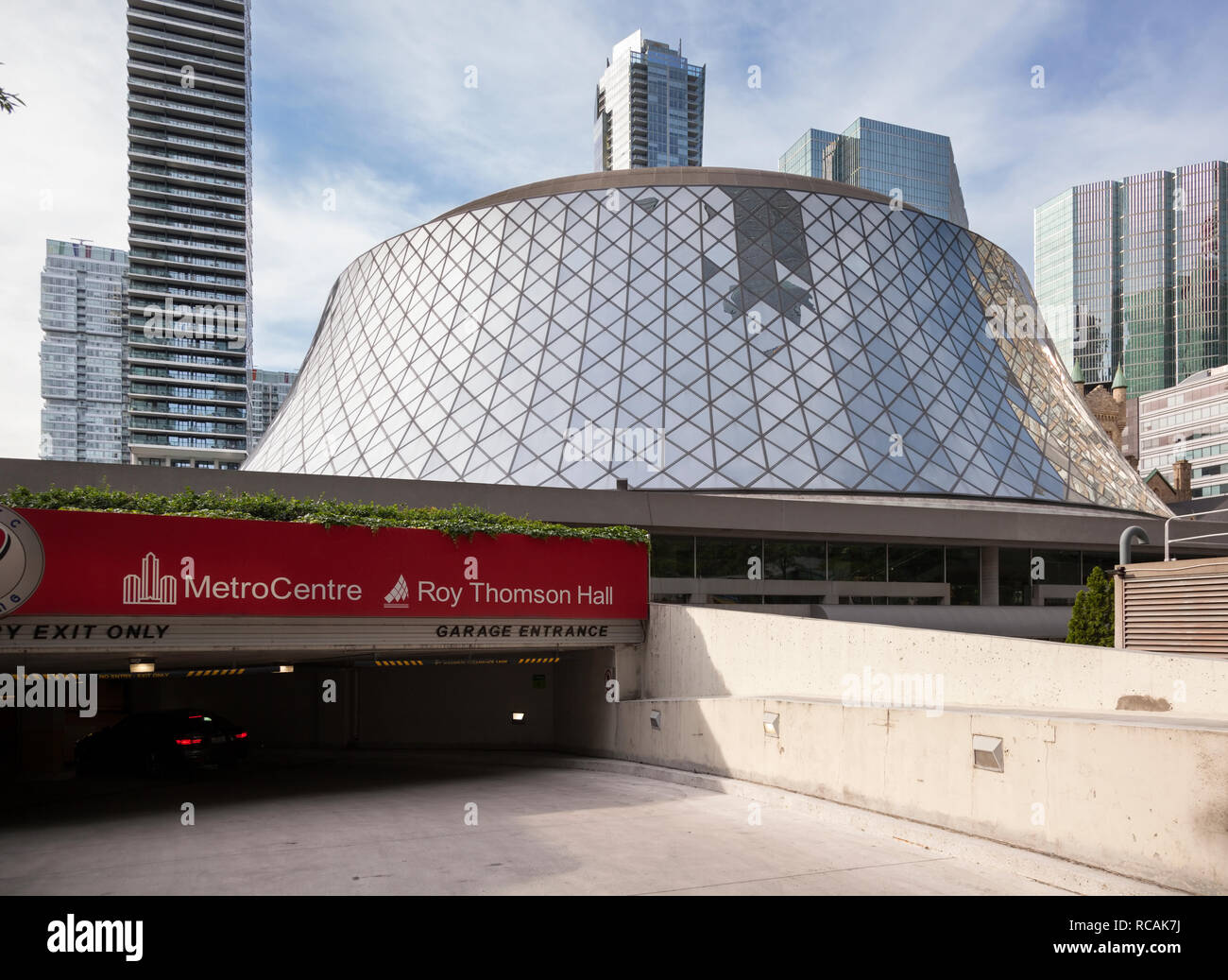 The Roy Thomson Hall and parking garage entrance. City of Toronto, Ontario, Canada. Stock Photo