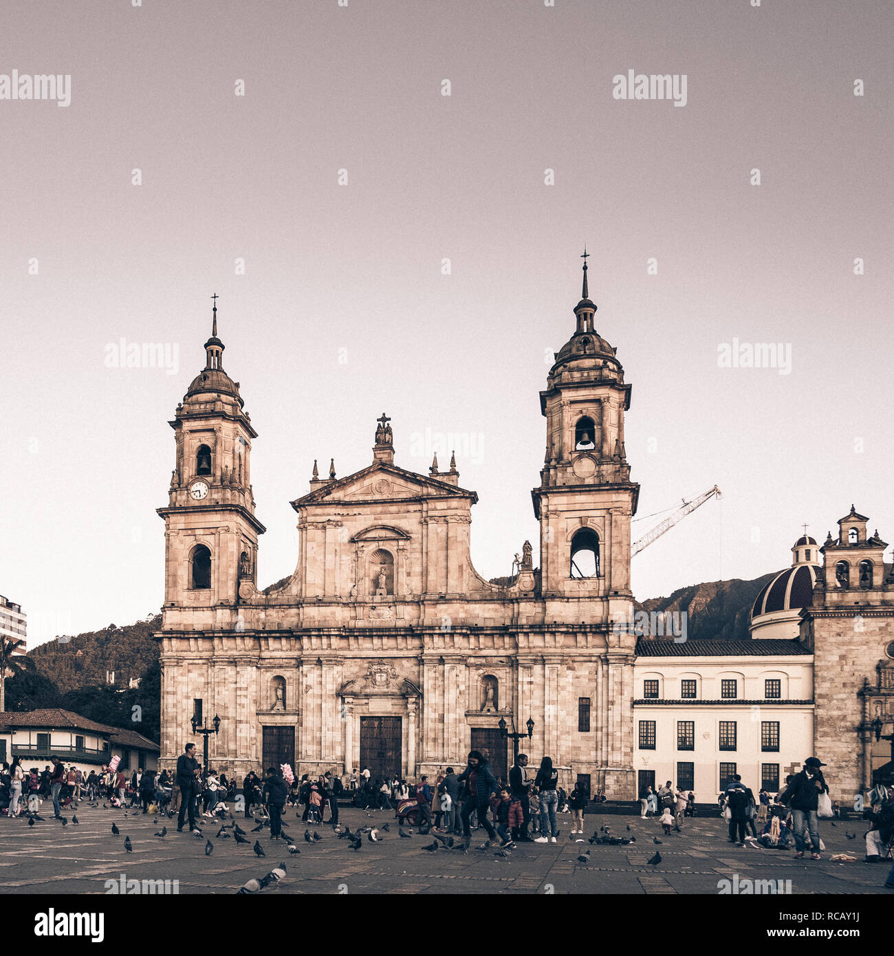 Metropolitan Cathedral Basilica of the Immaculate Conception in plaza de Bolivar, Bogota, Colombia. Stock Photo