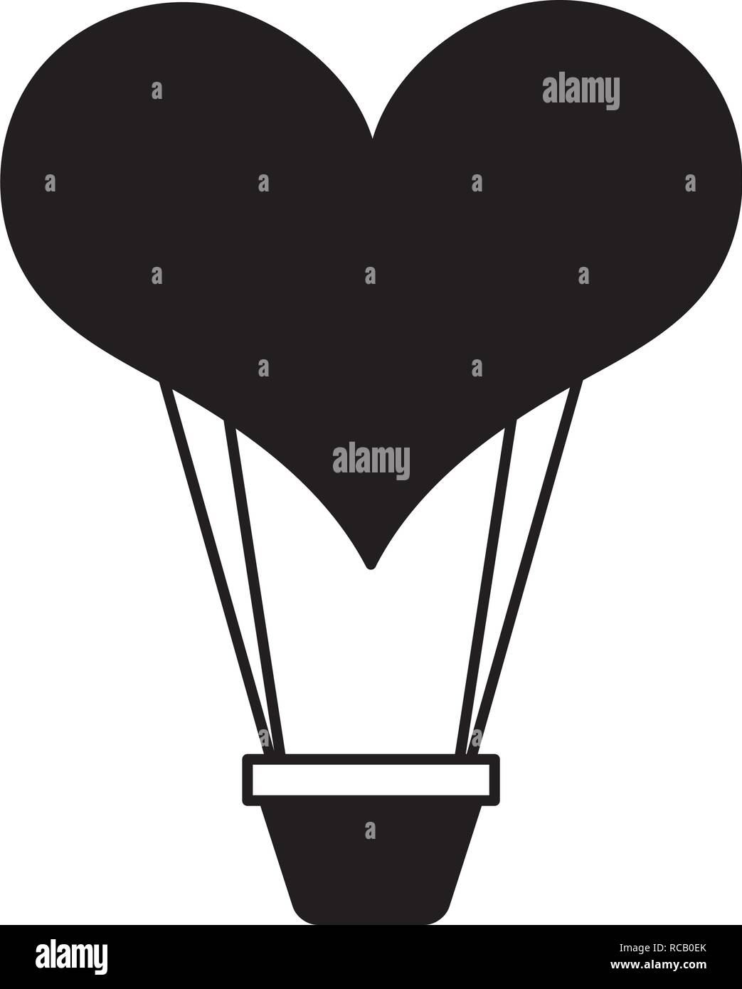 heart shaped air balloon happy valentines day vector illustration Stock ...
