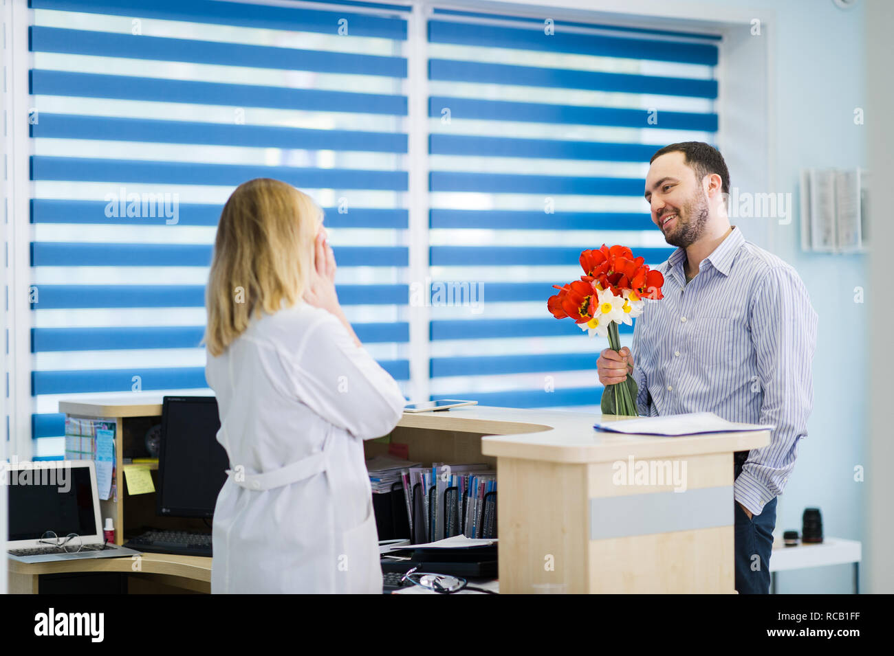 Nurse young doctor flirting work hires stock photography and images