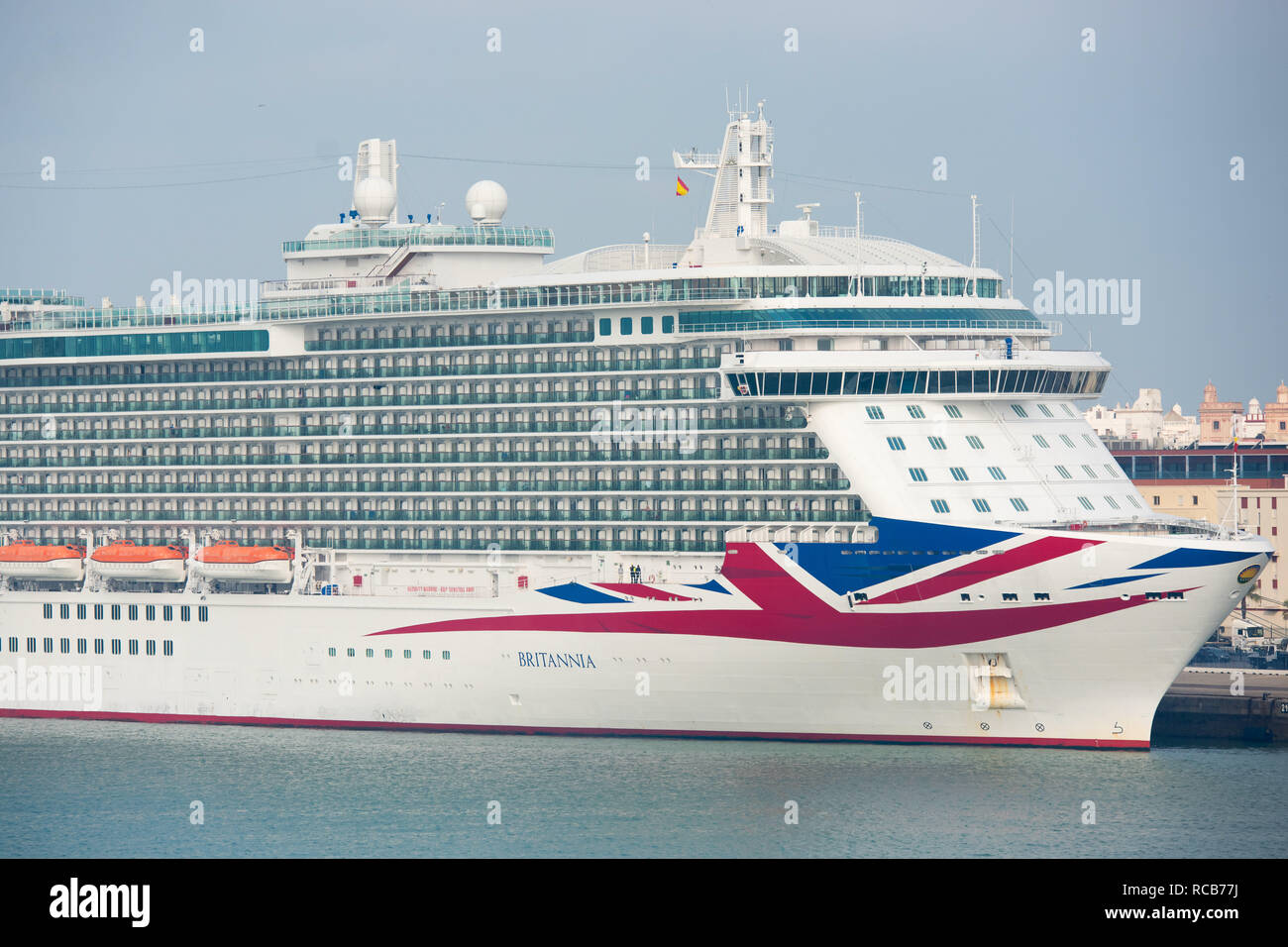 P&O Britannia cruise ship seen at Port in Spain Stock Photo Alamy