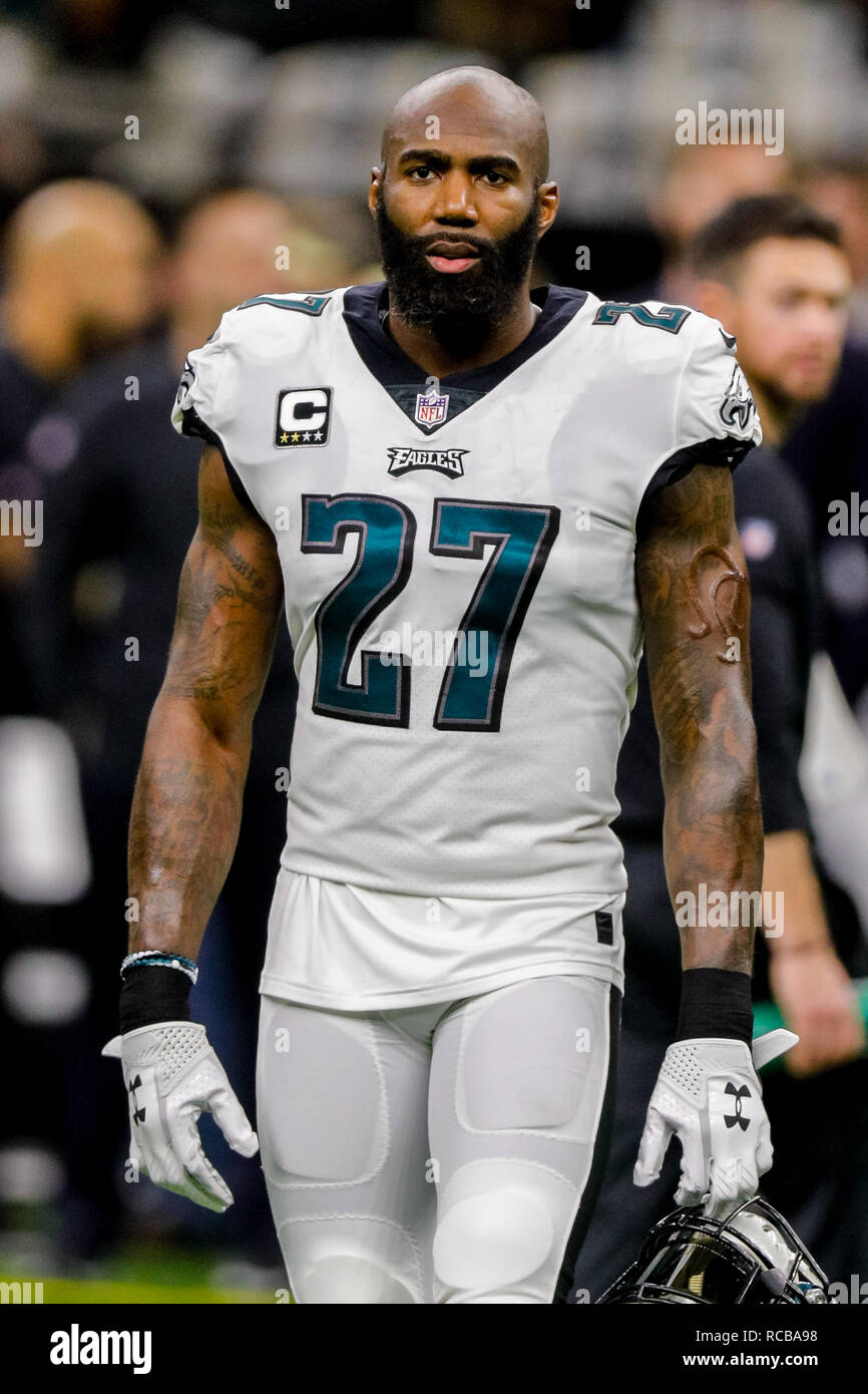 New Orleans, LA, USA. 13th Jan, 2019. Philadelphia Eagles safety Malcolm Jenkins (27) looks on before the game against New Orleans Saints at the Mercedes-Benz Superdome in New Orleans, LA. Stephen Lew/CSM/Alamy Live News Stock Photo