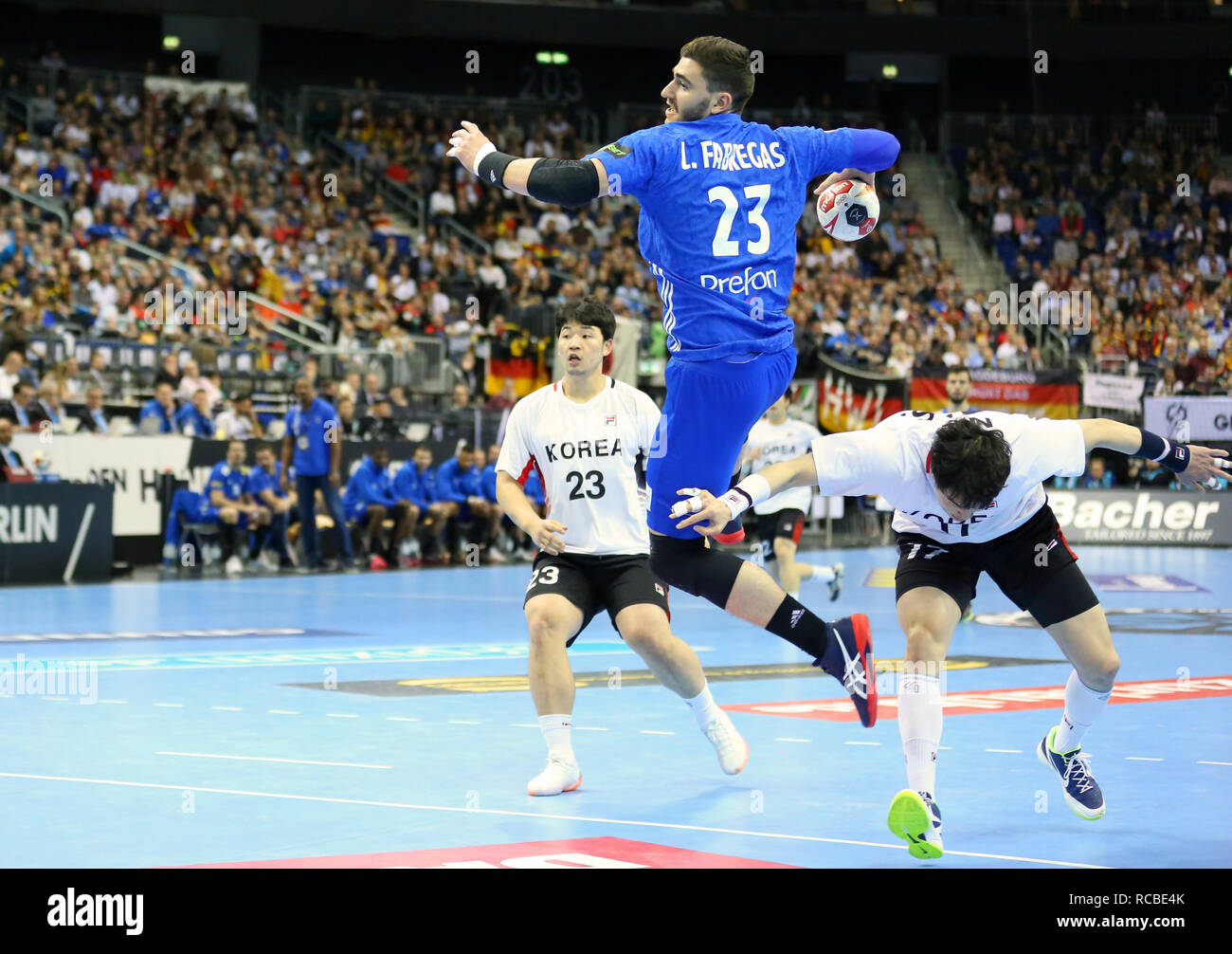 Berlin, Germany. 14th Jan, 2019. Handball IHF Men's World Championship: Ludovic Fabregas for France Credit: Mickael Chavet/Alamy Live News Stock Photo