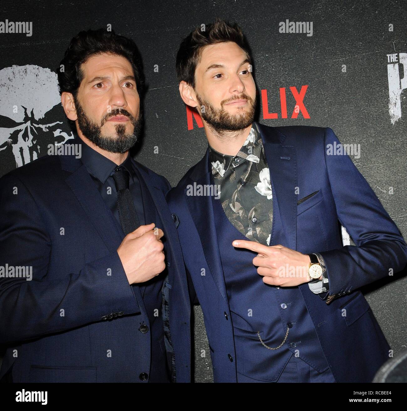 Los Angeles, CA, USA. 14th Jan, 2019. Jon Bernthal, Ben Barnes at arrivals for MARVEL's THE PUNISHER Premiere on NETFLIX, ArcLight Hollywood, Los Angeles, CA January 14, 2019. Credit: Elizabeth Goodenough/Everett Collection/Alamy Live News Stock Photo