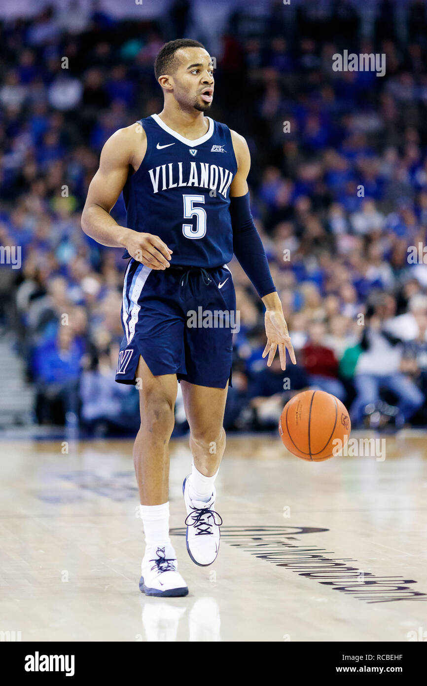 Omaha, NE U.S. 13th Jan, 2019. Villanova Wildcats guard Phil Booth #5 in action during an NCAA men's basketball game between the Villanova Wildcats and Creighton Bluejays at the CHI Health Center in Omaha, NE.Attendance: 17,379.Villanova won 90-78.Michael Spomer/Cal Sport Media. Credit: csm/Alamy Live News Stock Photo