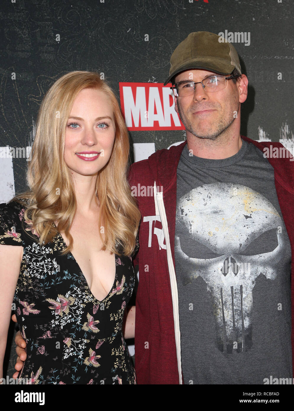 Hollywood, Ca. 14th Jan, 2019. Deborah Ann Woll, E.J. Scott, attends Marvel's 'The Punisher' Los Angeles Premiere at ArcLight Hollywood in Hollywood, California on January 14, 2019. Credit: Faye Sadou/Media Punch/Alamy Live News Stock Photo