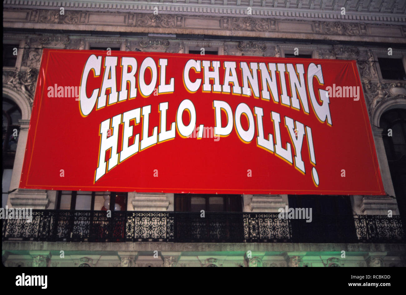 ***FILE PHOTO*** Carol Channing has passed away at 97 Theatre Marquee for Carol Channing starring in a revival of the JERRY HERMAN Musical 'HELLO, DOLLY!' at the Lunt Fontaine Theatre in New York City on 09/01/1995 Credit: Walter McBride/MediaPunch Stock Photo
