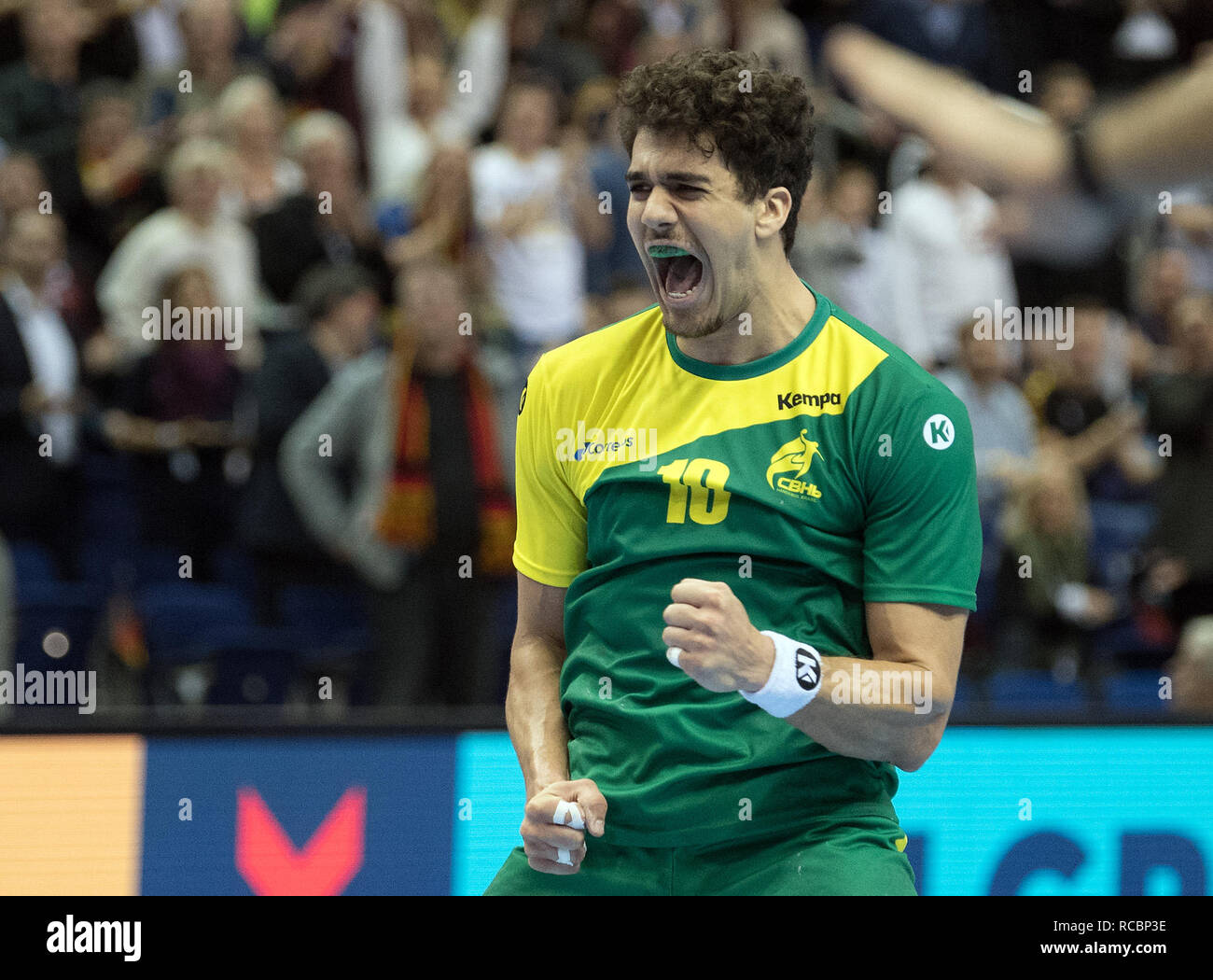 15 January 2019 Berlin Handball Wm Russia Brazil Preliminary Round Group A 4th Matchday Brazil S Jose Guilherme Toledo Rejoices At The End Of The Game Photo Soeren Stache Dpa Stock Photo Alamy