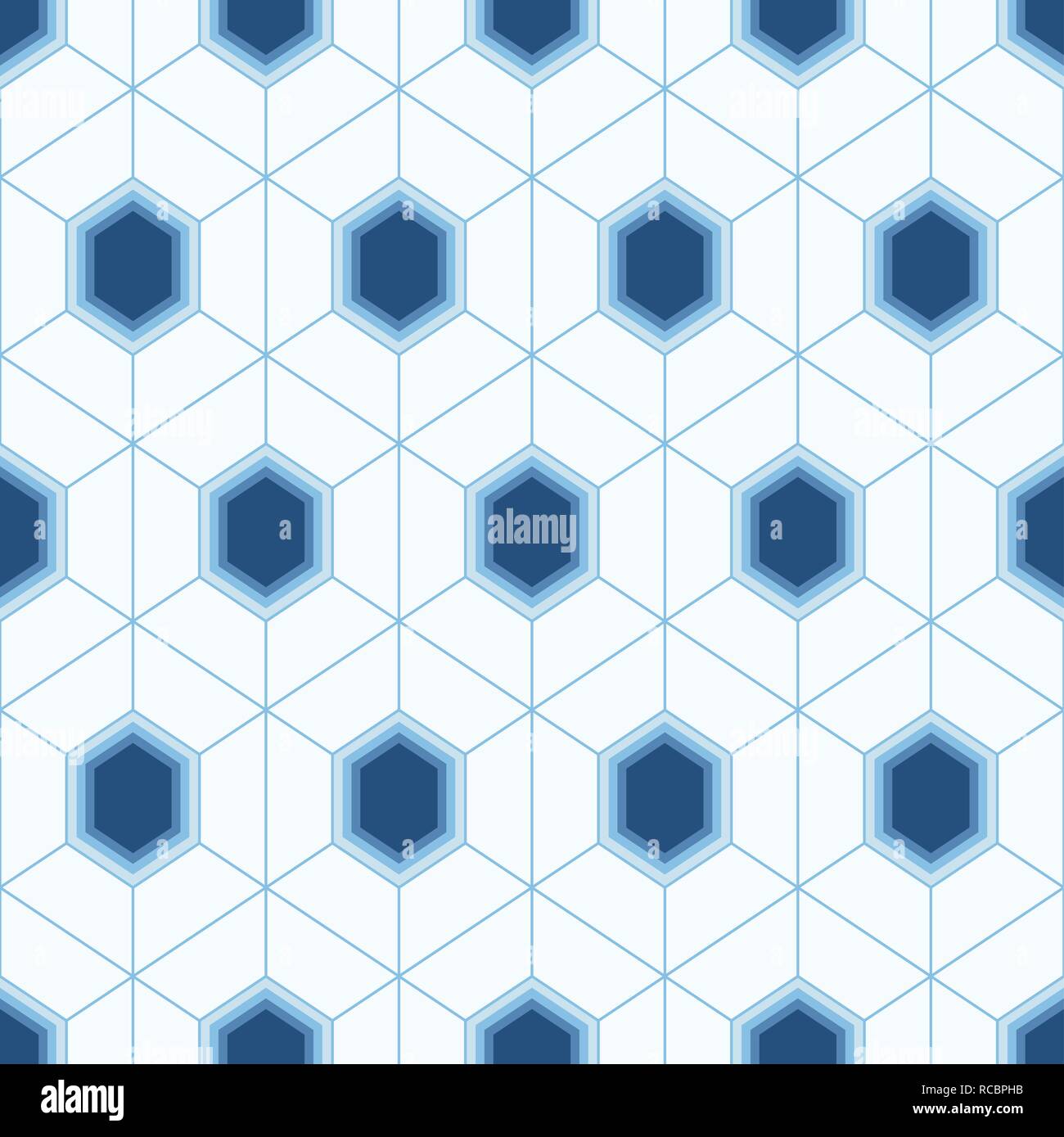 Seamless geometric abstract pattern of colorful hexagons. Vector background. Stock Vector