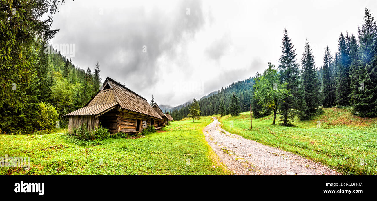 Old Wooden log building Tatra Mountains, Poland Stock Photo