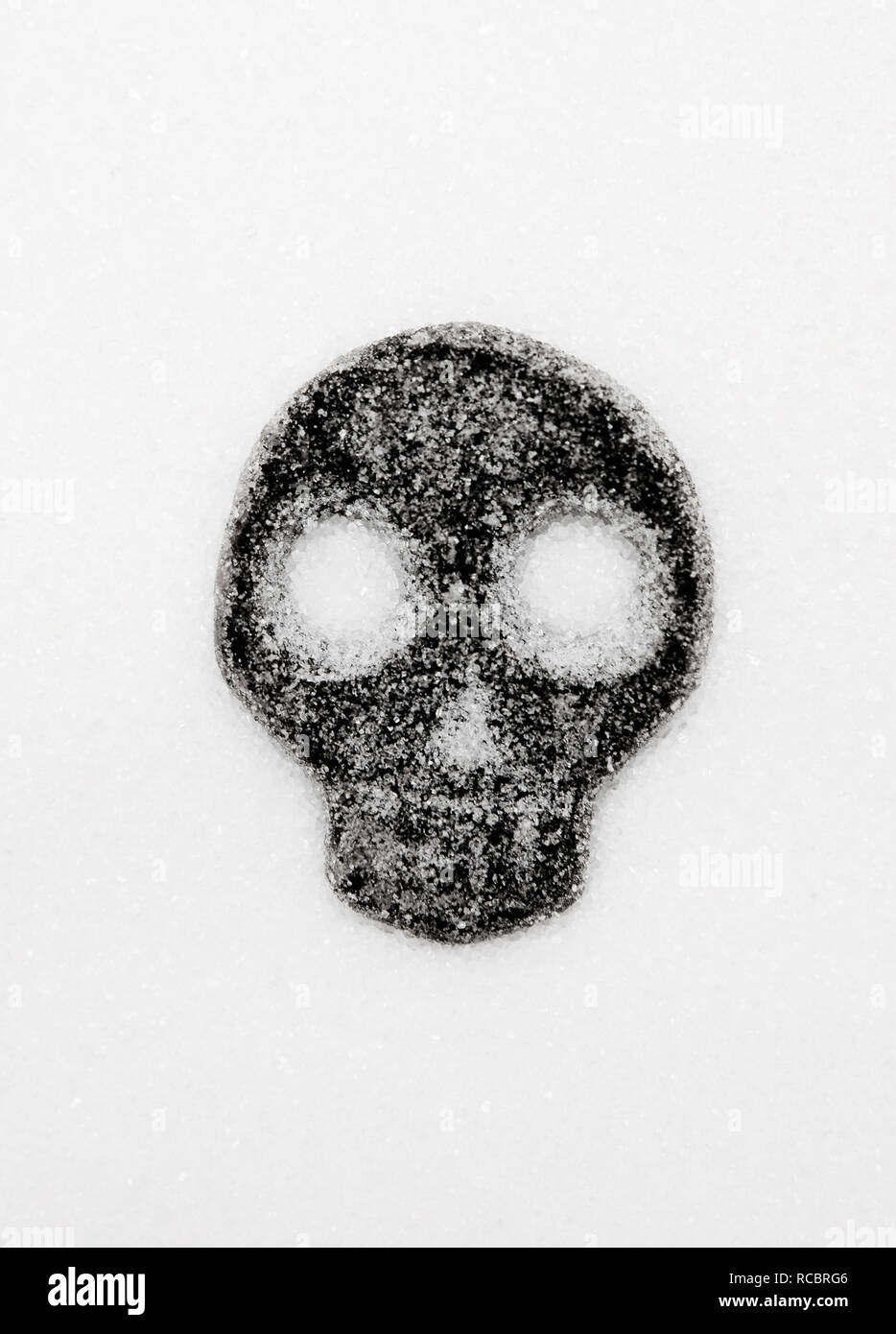 Black skull on white background Stock Photo