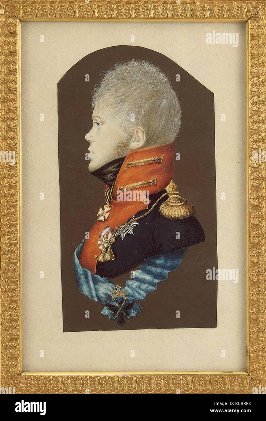 Portrait of Crown Prince Constantine Pavlovich of Russia (1779-1831). Museum: State Hermitage, St. Petersburg. Author: Rockstuhl, Peter Ernst. Stock Photo