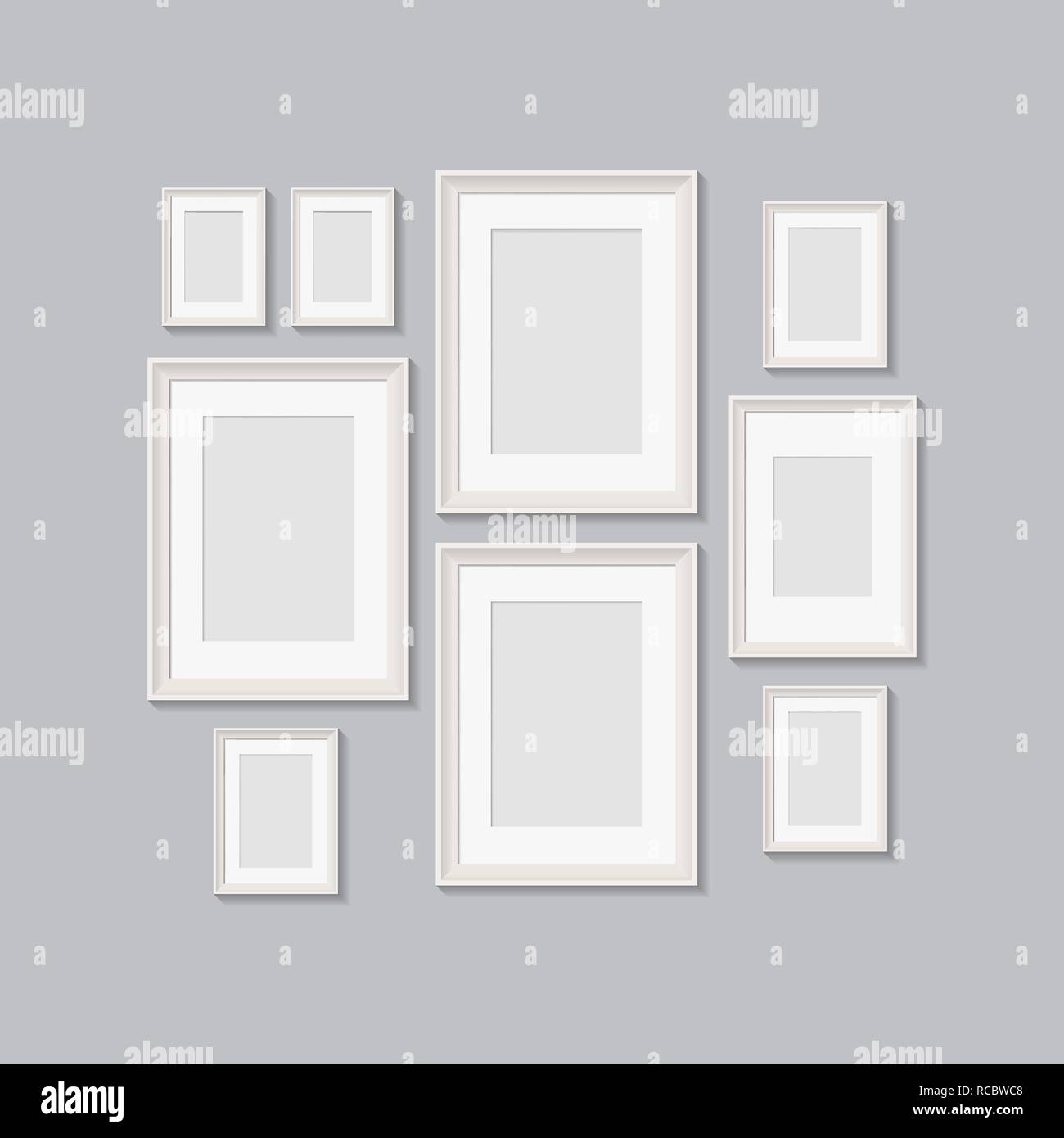blank picture frames for photographs. vector realisitc mockup. design  template on transparent background Stock Vector Image & Art - Alamy