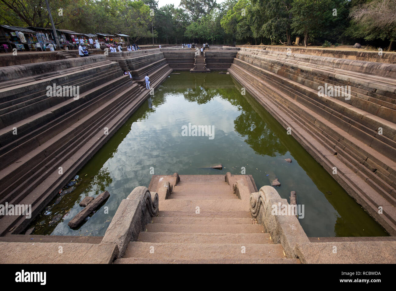 Twin Ponds in Sacred City of Anuradhapura, Sri Lanka Stock Photo