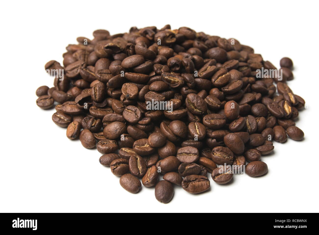 Brown Roasted Coffee Beans Isolated on White Background Stock Photo - Alamy