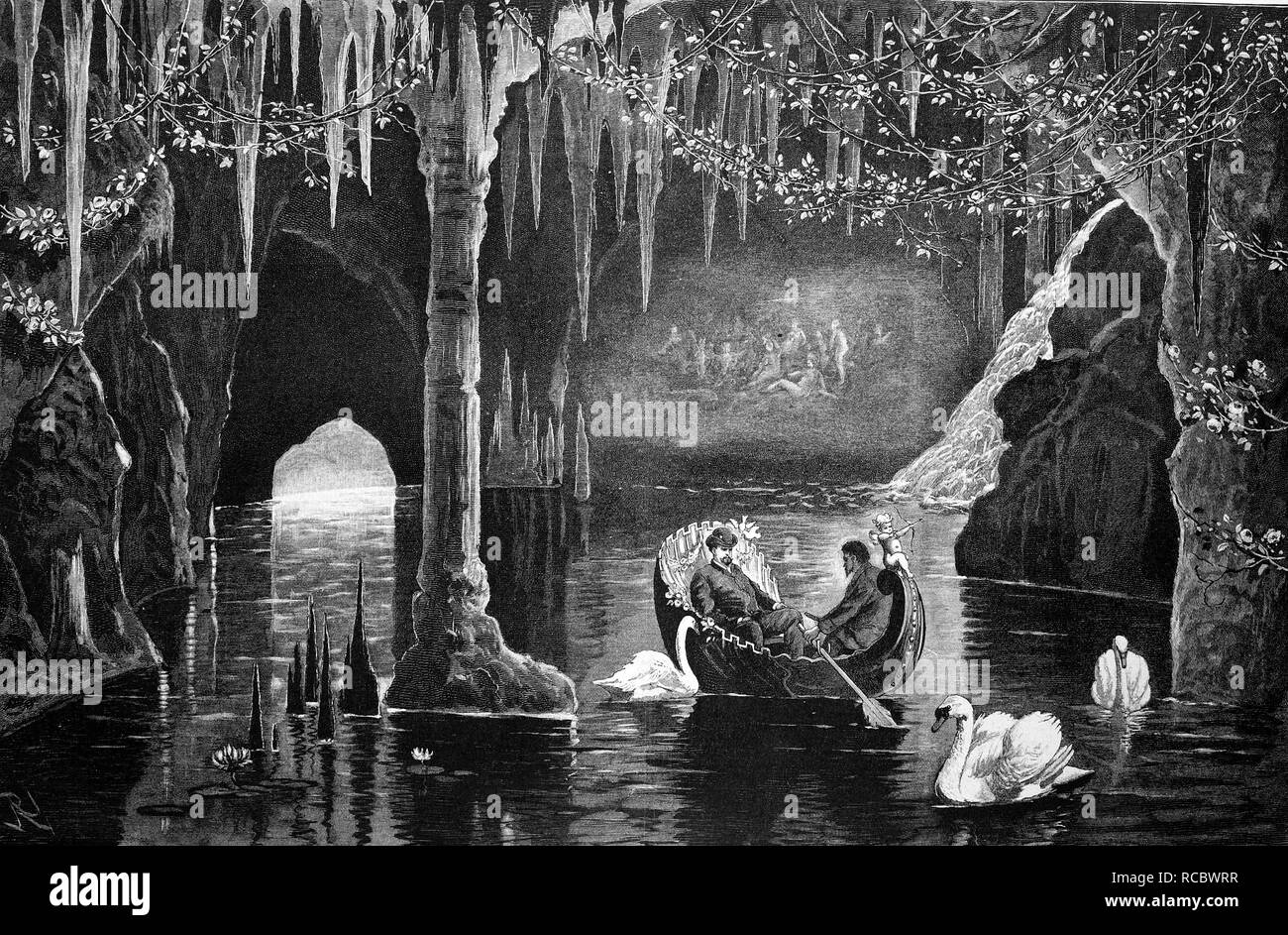 The Blue Grotto in Linderhof Castle, Bavaria, Germany, historical