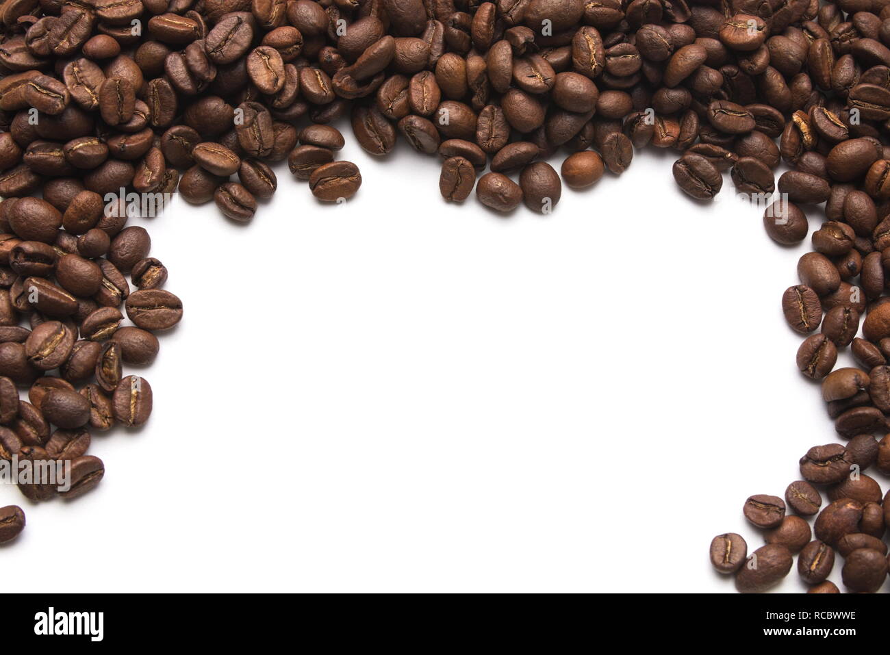 Brown Roasted Coffee Beans Isolated on White Background Stock Photo - Alamy