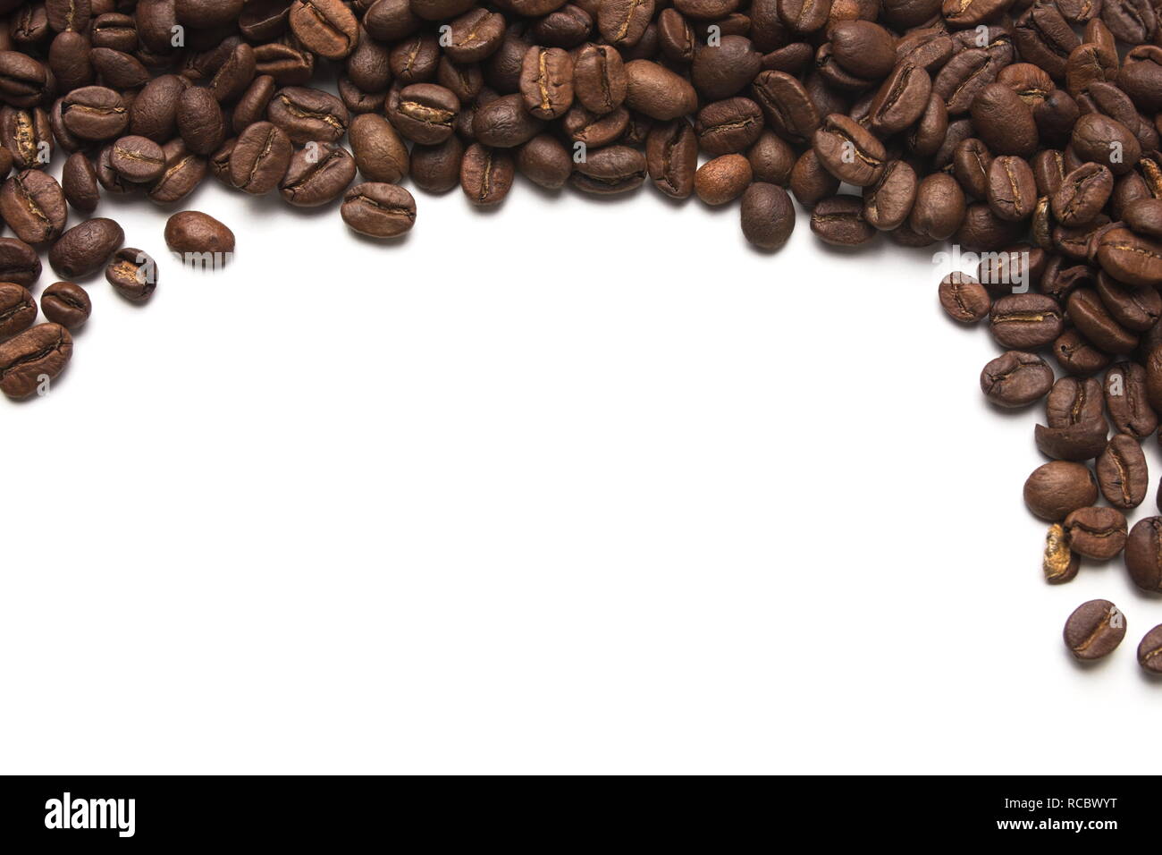 Brown Roasted Coffee Beans Isolated on White Background Stock Photo - Alamy