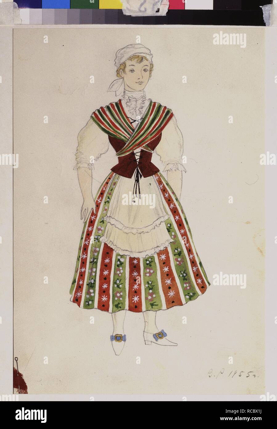 Costume design for the opera The Marriage of Figaro by W.A. Mozart. Museum:  Bolshoi Theatre Museum, Moscow. Author: Ryndin, Vadim Fyodorovich.  Copyright: This artwork is not in public domain. It is your