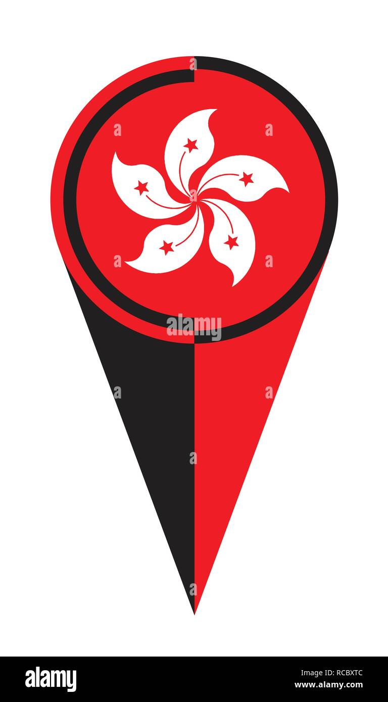 Hong Kong Map Pointer Pin Icon Location Flag Marker Stock Vector Image Art Alamy