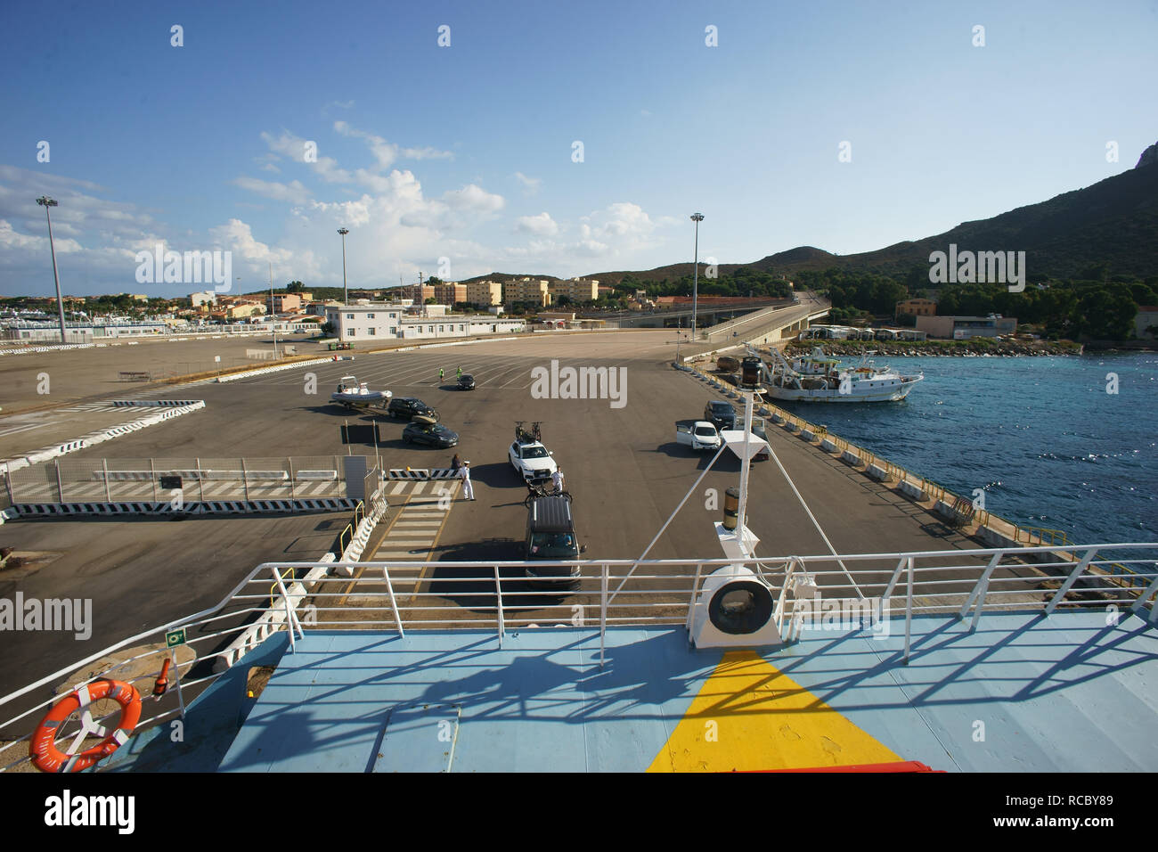 On board of Sardinia ferry inside the Port of Golfo degli aranci, italy