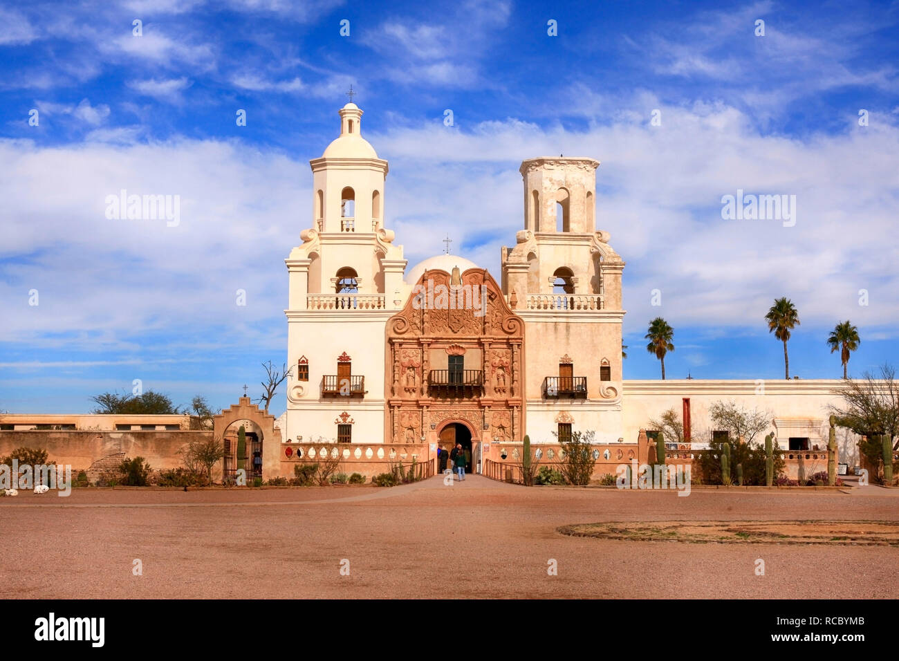 The Mission Church Of San Xavier Del Bac In Tucson, Arizona, USA Stock ...