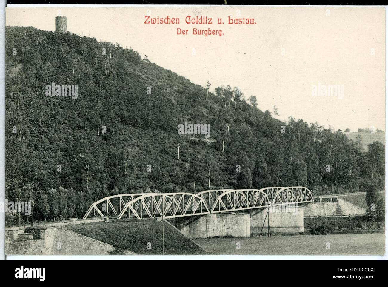 11235-Colditz-1910-Zwischen Colditz und Lastau - Der Burgberg- Stock Photo