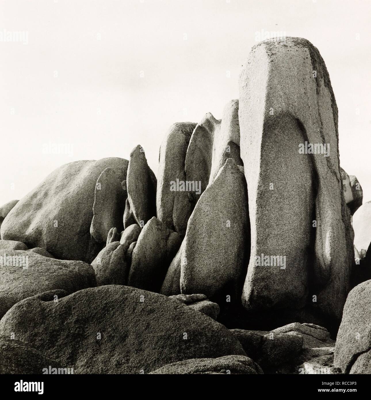 White Rocks; Penninis Scilly Isles. Monochrome. Source: FG2778-12. Stock Photo