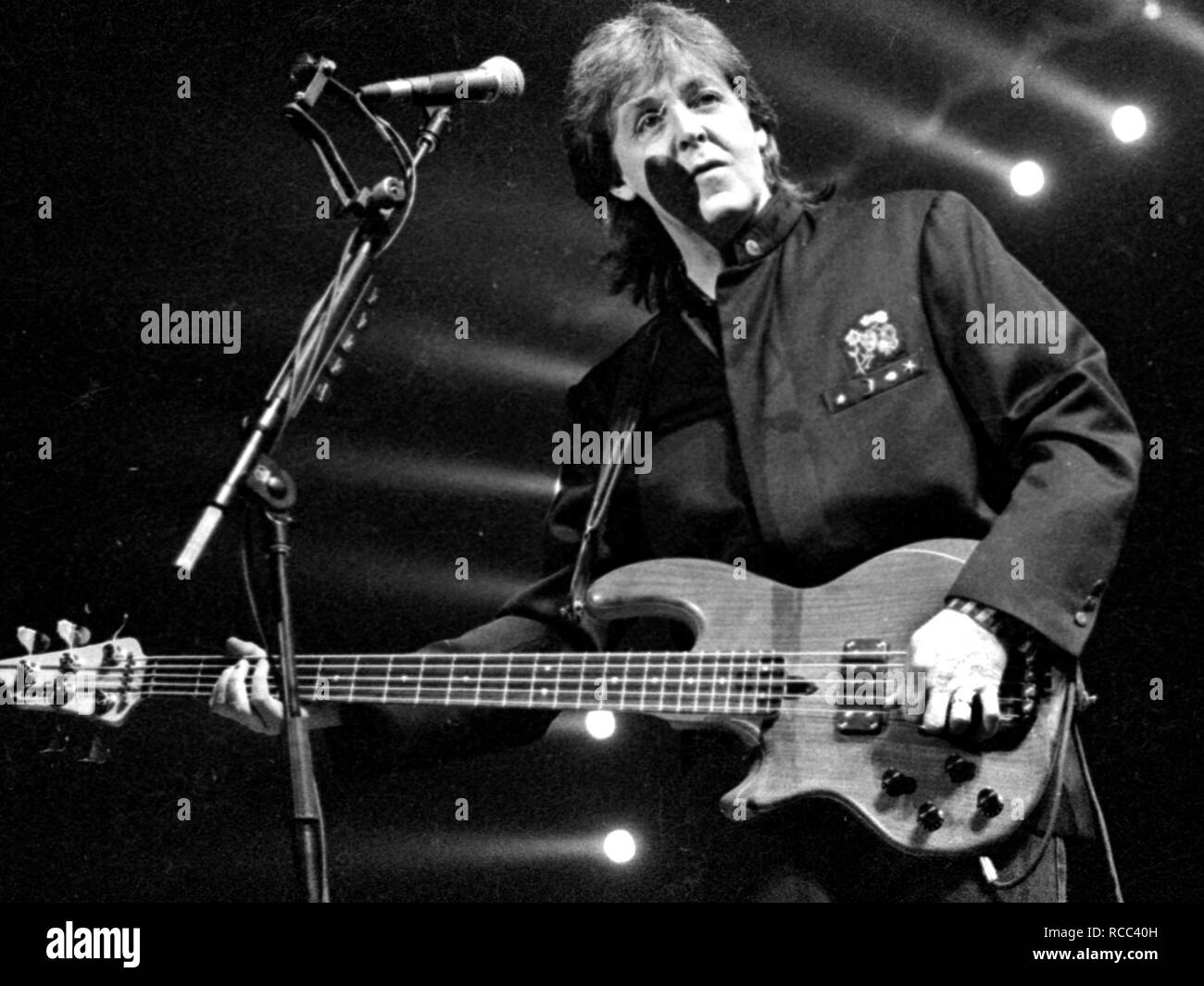 Paul McCartney in concert at the Centrum in Worcester, MA USA 1990 photo by bill belknap Stock Photo