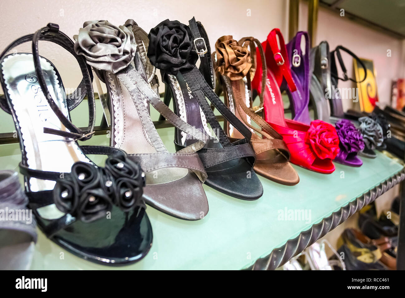 Johannesburg, South Africa July 05 2011 Interior of a Fashion Shoe Retail Store Stock Photo