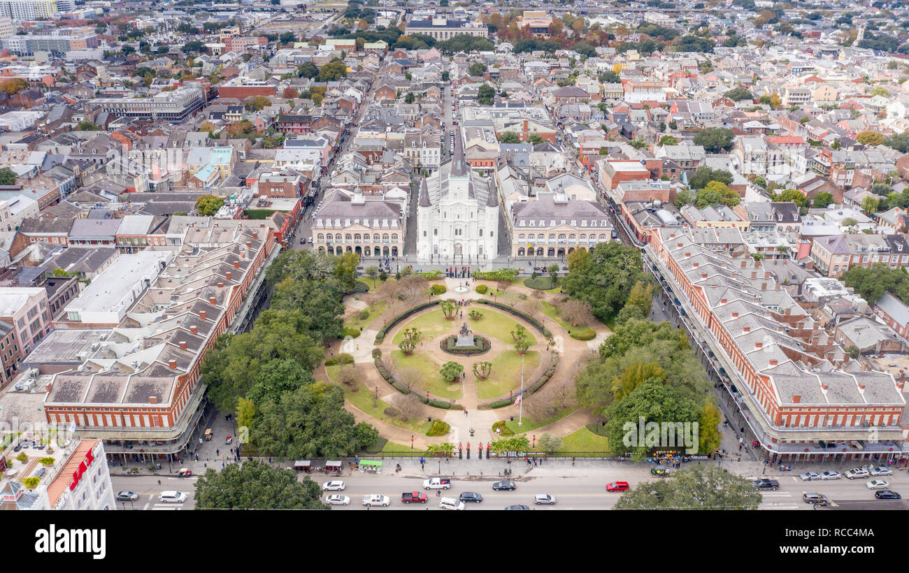 St Louis Cathedral, Jackson Square, French Quarter, New Orleans, LA, USA Stock Photo
