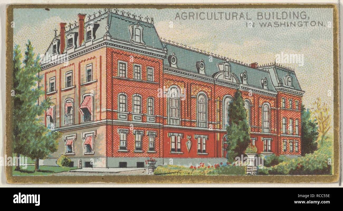 Agricultural Building in Washington, from the General Government and State Capitol Buildings series (N14) for Allen & Ginter Cigarettes Brands Stock Photo