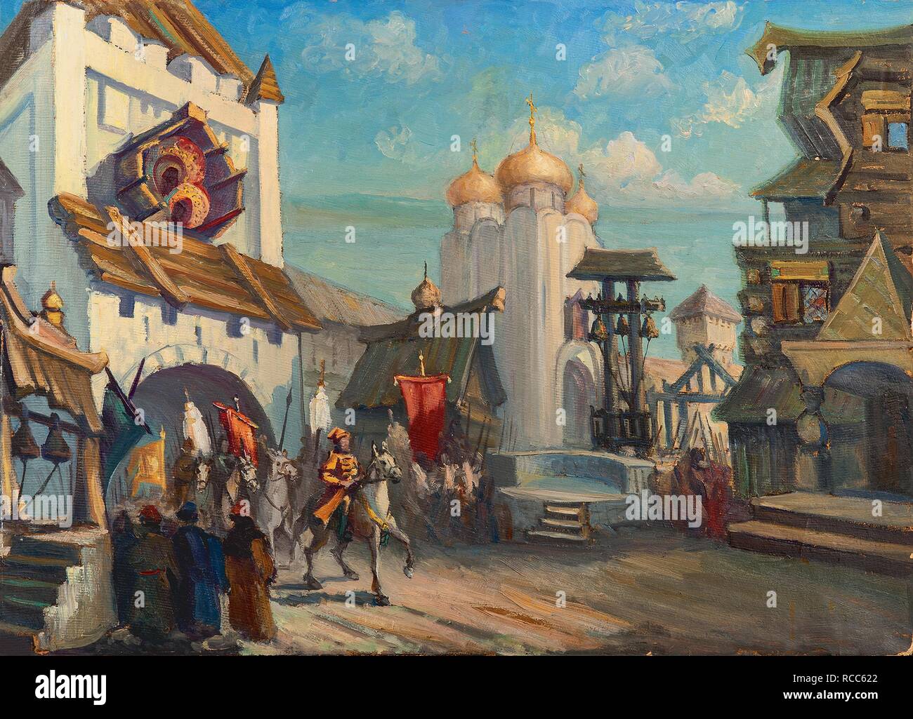 Stage design for the opera The Tsar's bride by N. Rimsky-Korsakov. Museum: PRIVATE COLLECTION. Author: Bomshtein, Alexander. Stock Photo