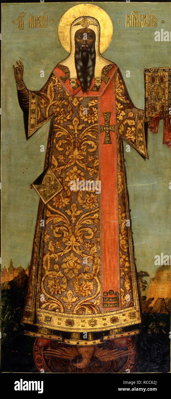 Saint Metropolitan Alexei of Moscow. Museum: State History Museum, Moscow. Author: Maximov, Vasily Ivanovich. Stock Photo