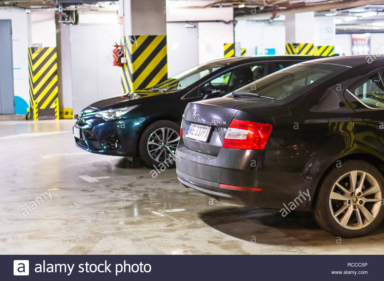 Poznan Poland November 25 2018 Parked Cars In A Parking