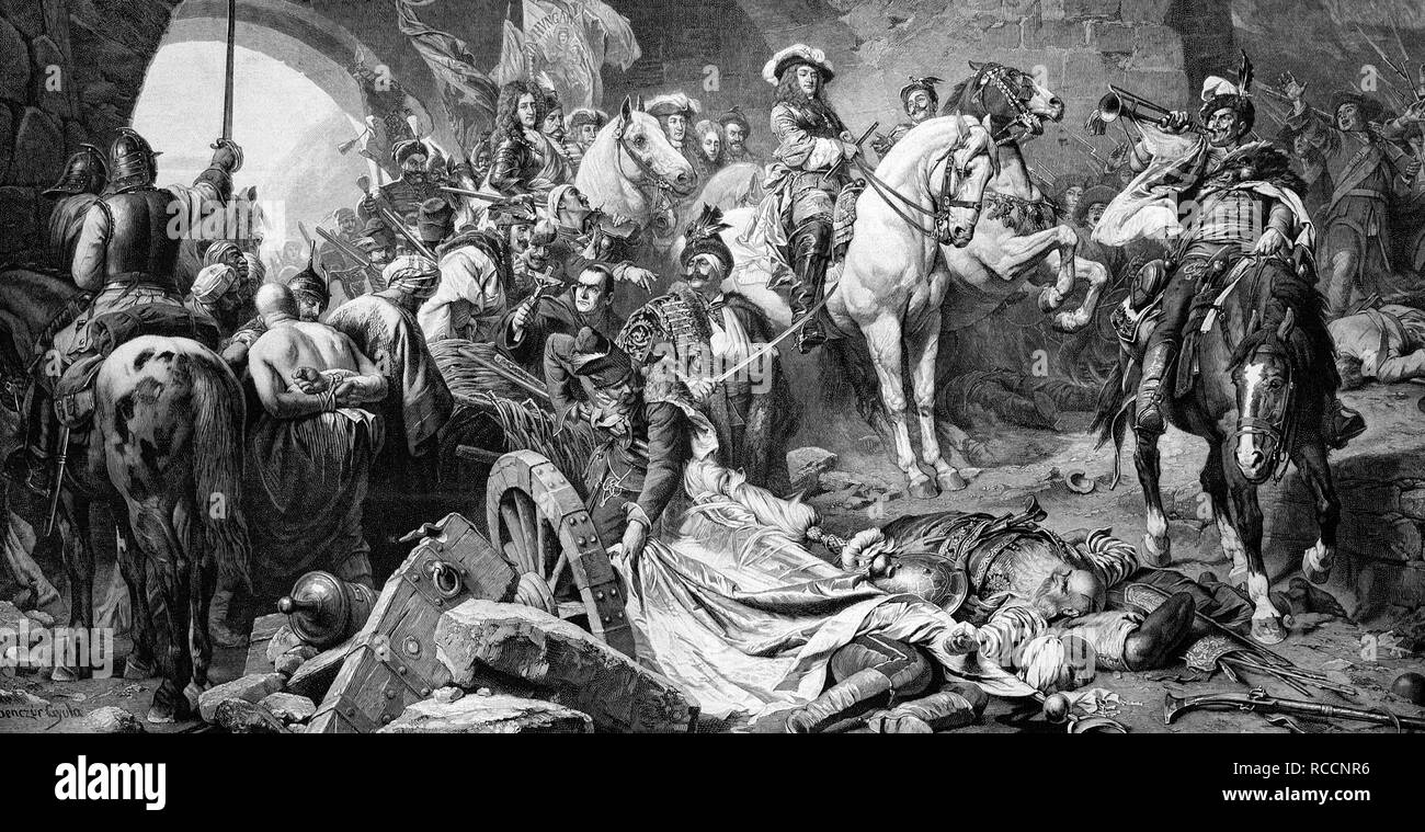 Entry of the victorious troops into the fortress of Buda, 1686 ...