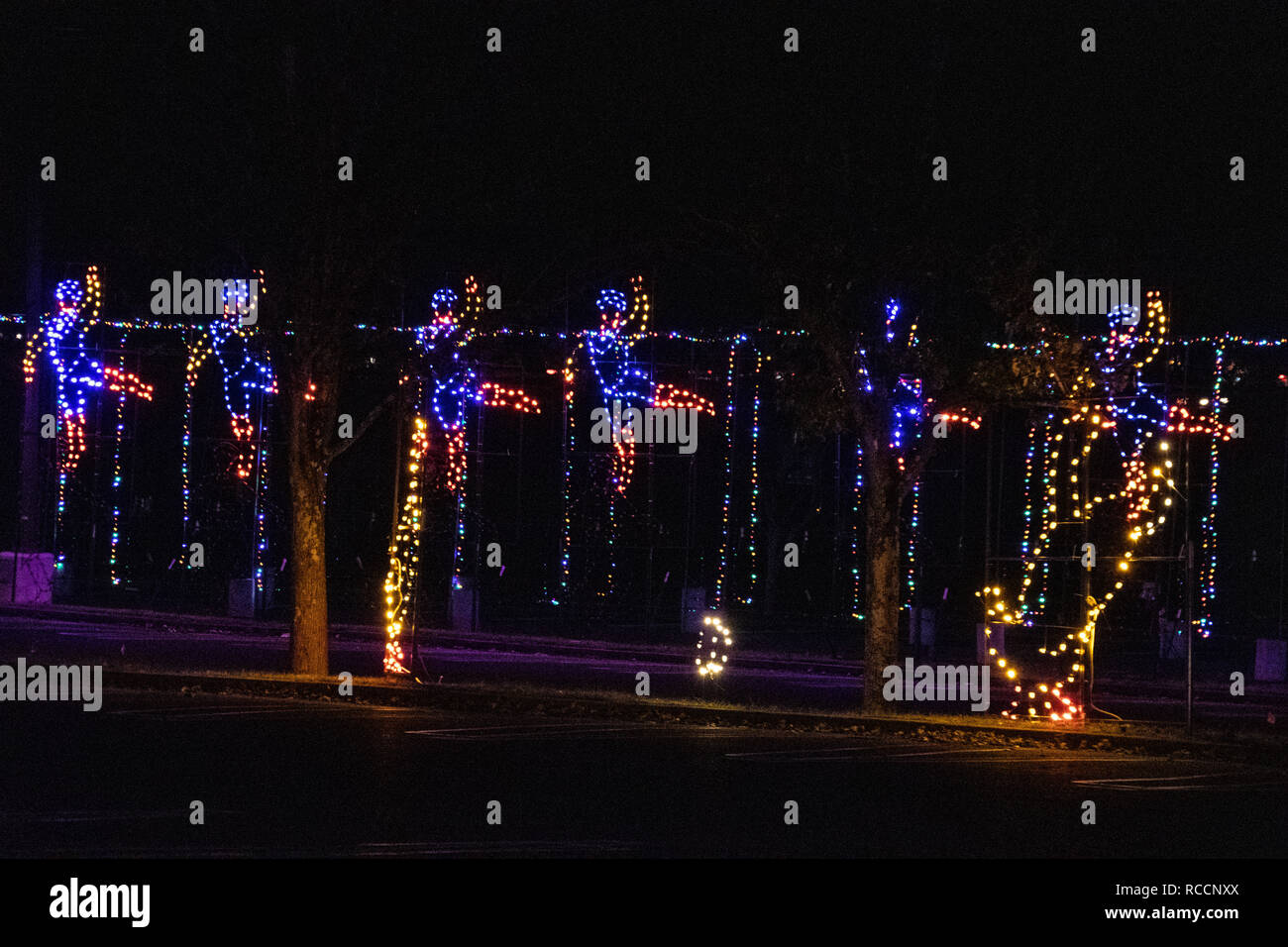 Holmdel Township, United States - November 20 2018: PNC Bank Arts Center Christmas  Lights showing Lords a leaping, off the Garden State Parkway Stock Photo -  Alamy