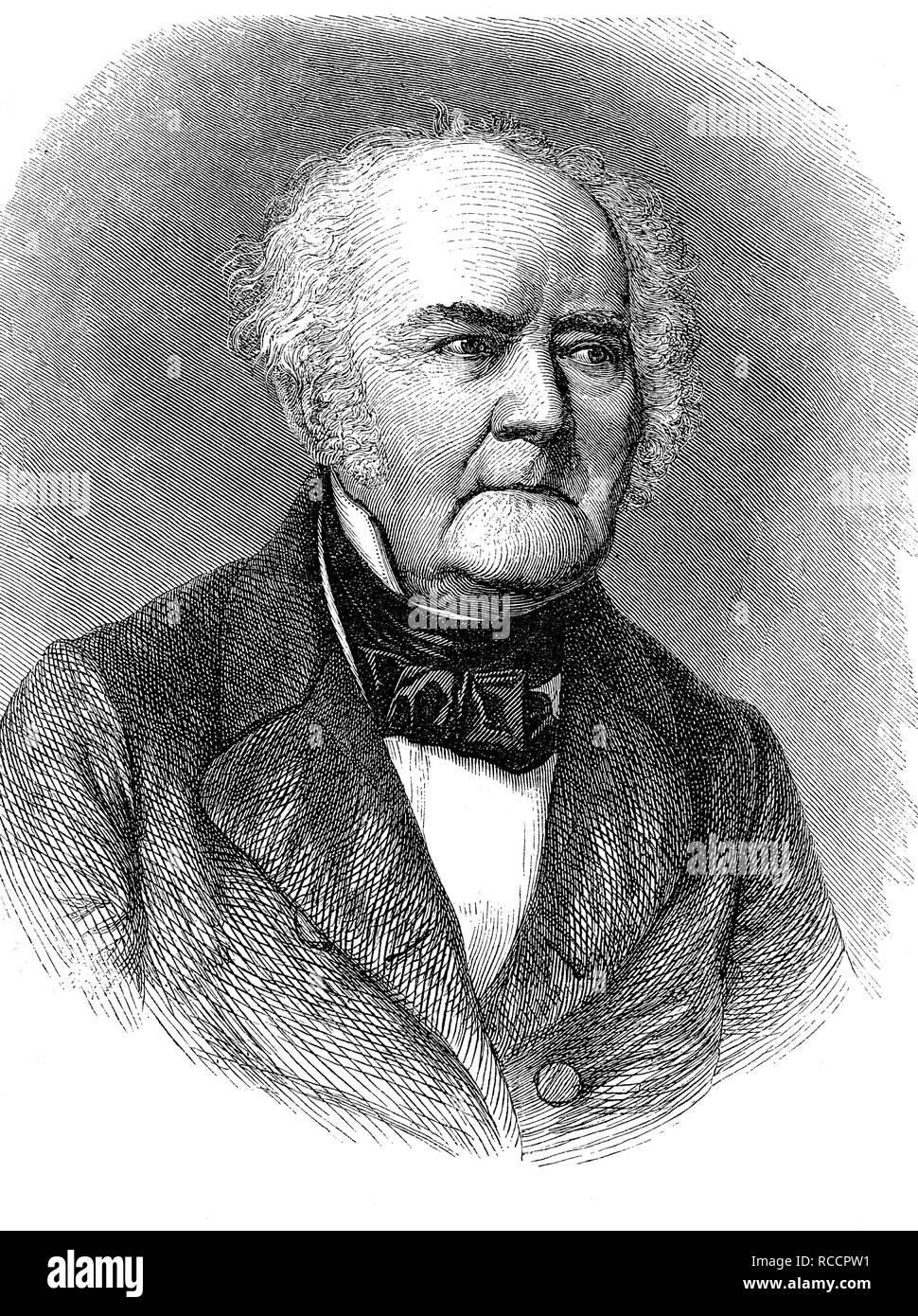 Gustav Ferdinand von Taddel, 1786 - 1868, politician and judge, historical woodcut, circa 1870 Stock Photo