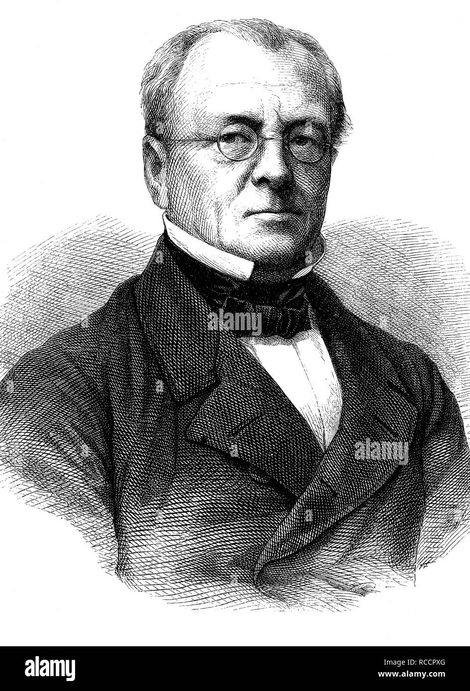 Henry Leo 1799 - 1878, a German historian and Prussian politician, historical woodcut, circa 1870 Stock Photo