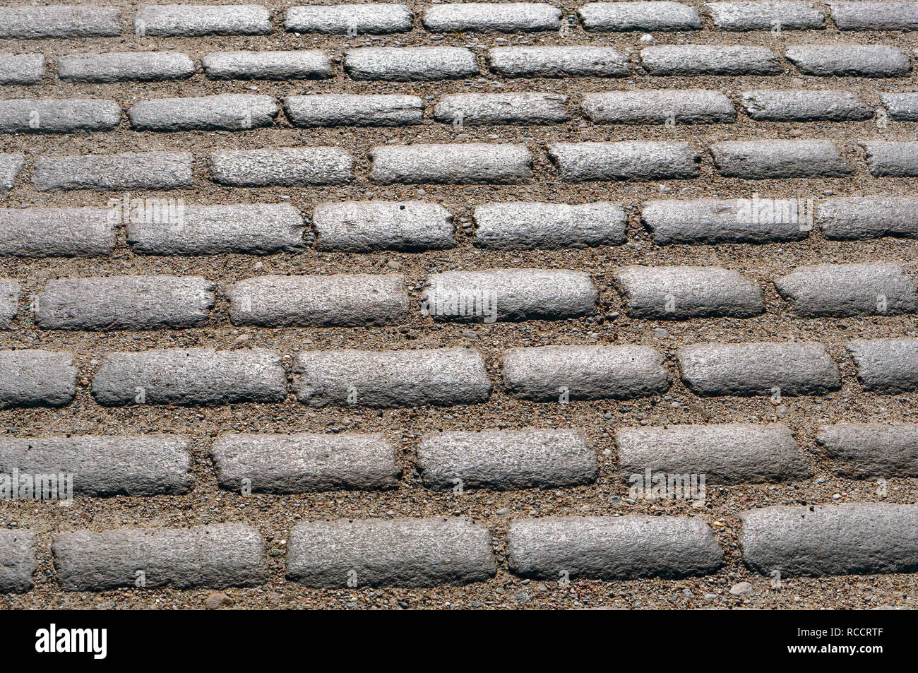 a smooth paving stone, road paving stones, cobblestones Stock Photo