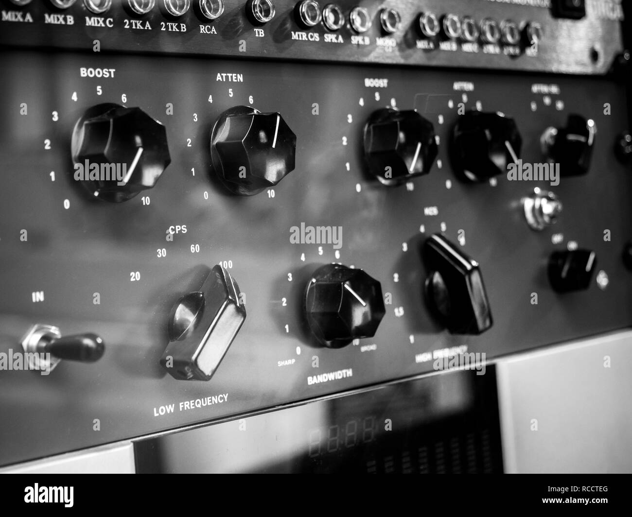 Knobs and dials on the preamp studio recording equipment Stock Photo Alamy
