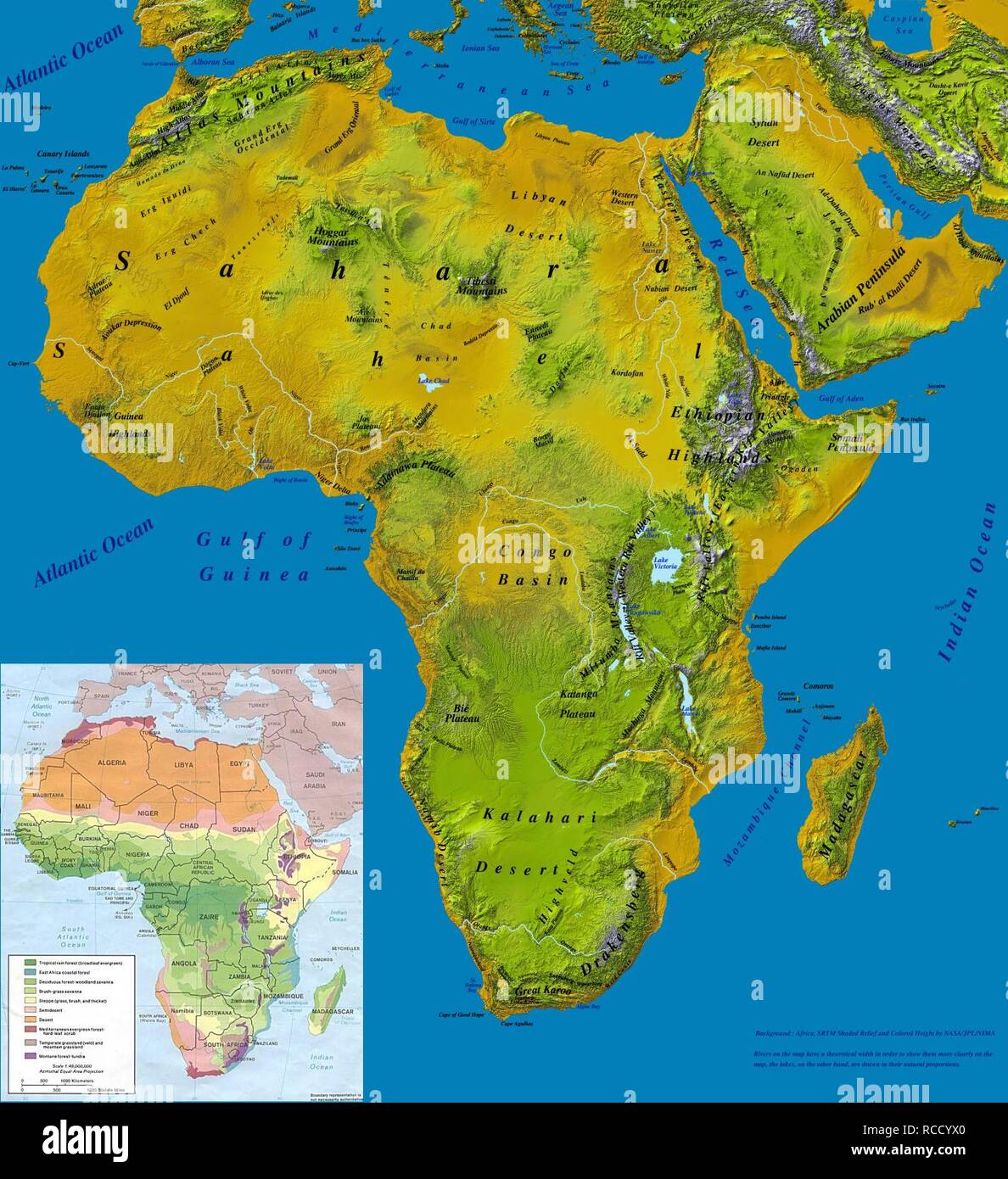 Africa Map Nubian Desert Africa Maps Physical Vegetable RCCYX0
