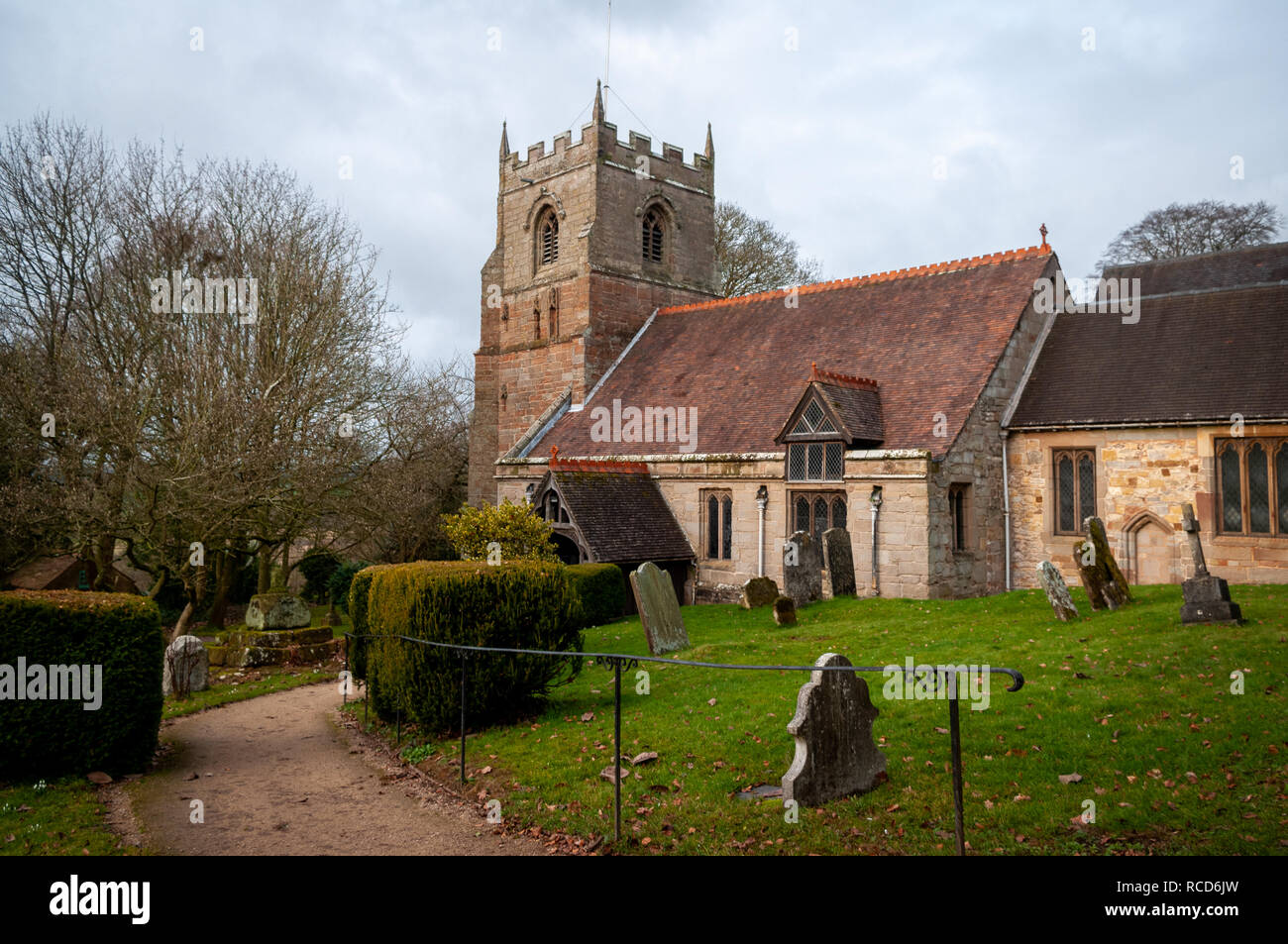 The ancient rural church of St. Leonard, Beoley, Worcestershire Stock ...