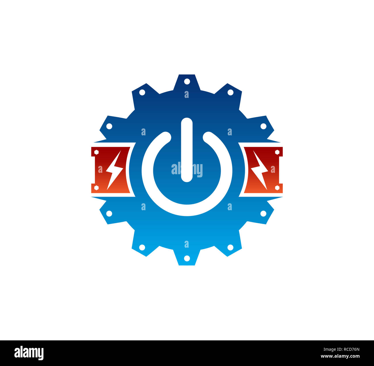 electric power gear on off button icon vector logo design template ...