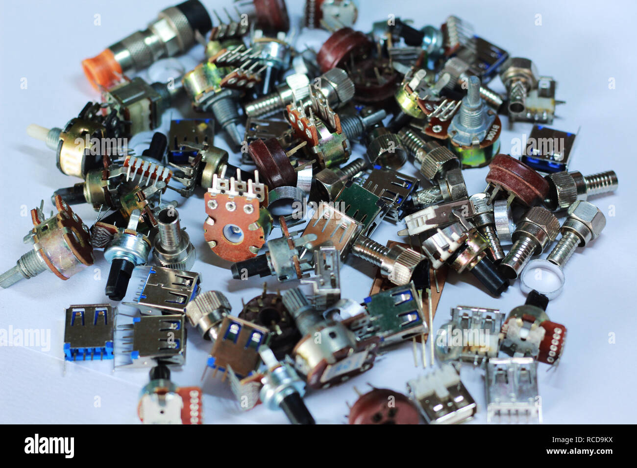 electronics spare parts isolated Stock Photo Alamy